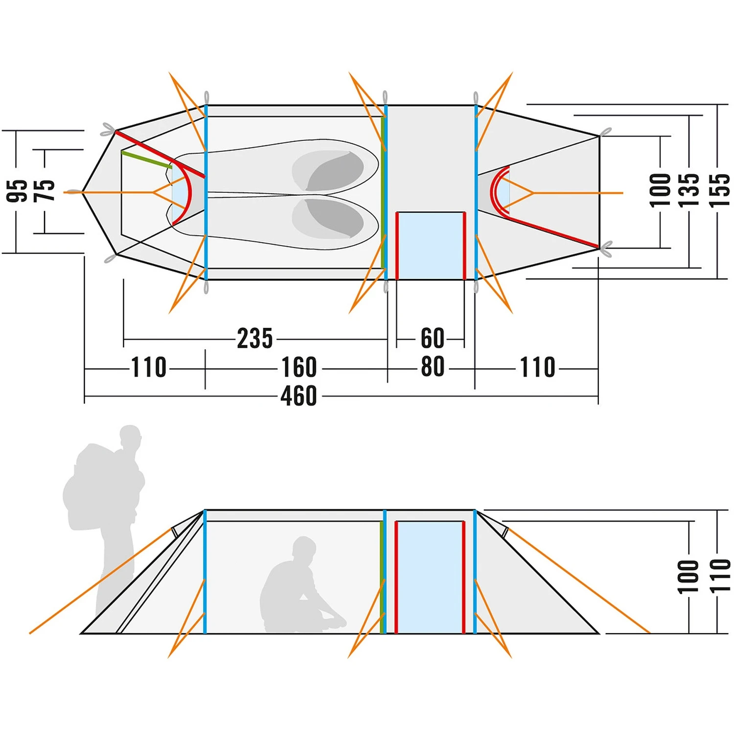 Tatonka Alaska 2.235 PU 2 Zelt (light-olive) 5 Tatonka Alaska 2.235 PU 2 Zelt (light-olive) – Bild 3