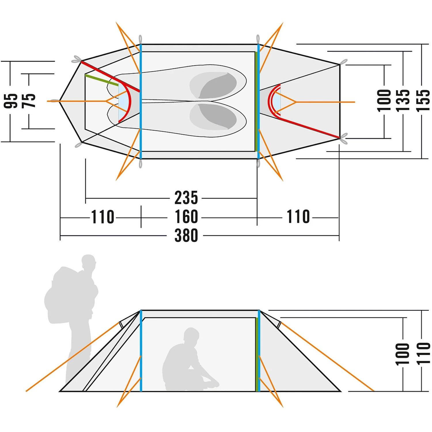 Tatonka Arctis 2.235 PU 2 Zelt (light-olive) 4 Tatonka Arctis 2.235 PU 2 Zelt (light-olive) – Bild 2
