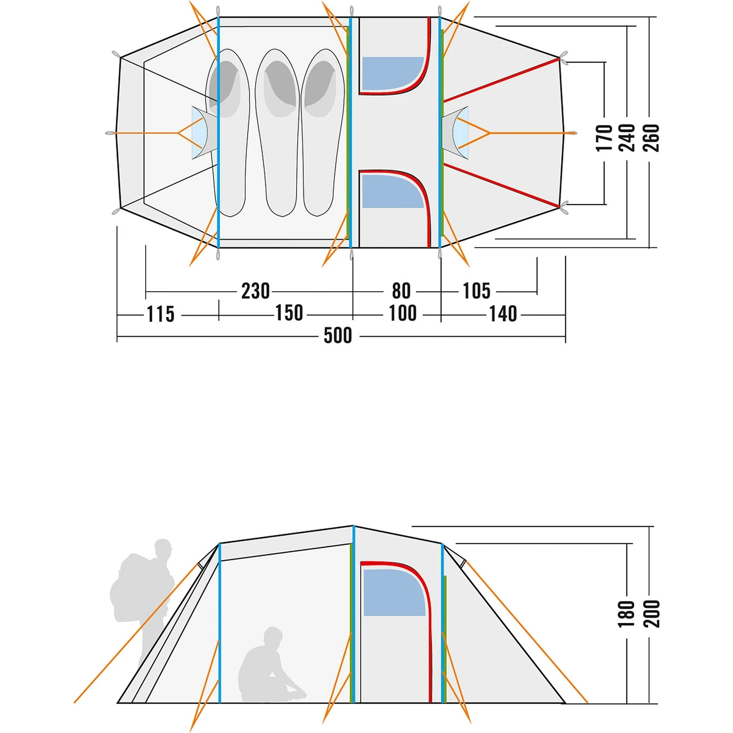 Tatonka Family Camp 3 Zelt (light-olive) 5 Tatonka Family Camp 3 Zelt (light-olive) – Bild 3