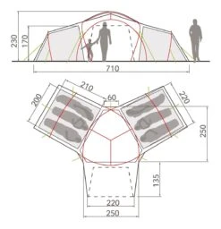 Vaude Badawi Long 6P Zelt (sand) -Krusche Geschäft Vaude Badawi Long 6P Zelt sand D 15776 505 Bild 2