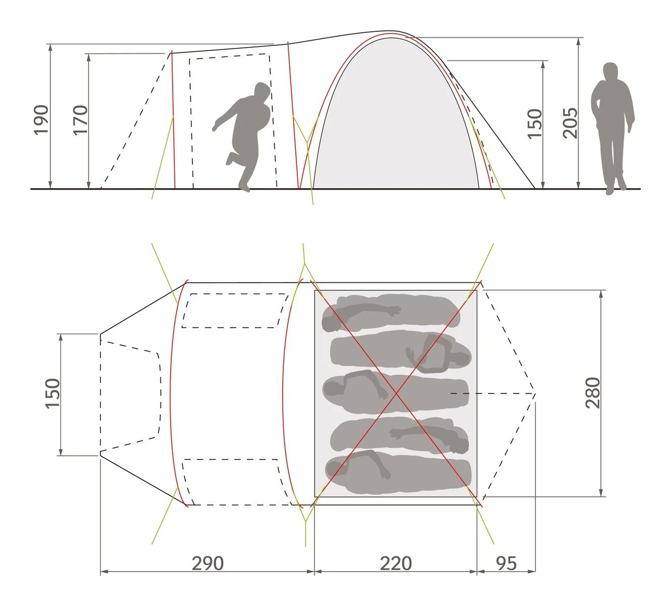 Vaude Campo Casa XT 5P Zelt (terracotta) 6 Vaude Campo Casa XT 5P Zelt (terracotta) – Bild 4