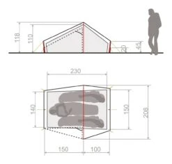 Vaude Lizard Seamless 2-3P Zelt (cress-green) -Krusche Geschäft Vaude Lizard Seamless 2 3P Zelt cress green D 14418 182 Bild 4