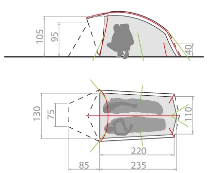 Vaude Taurus UL 2P Zelt (green) 4 Vaude Taurus UL 2P Zelt (green) – Bild 2